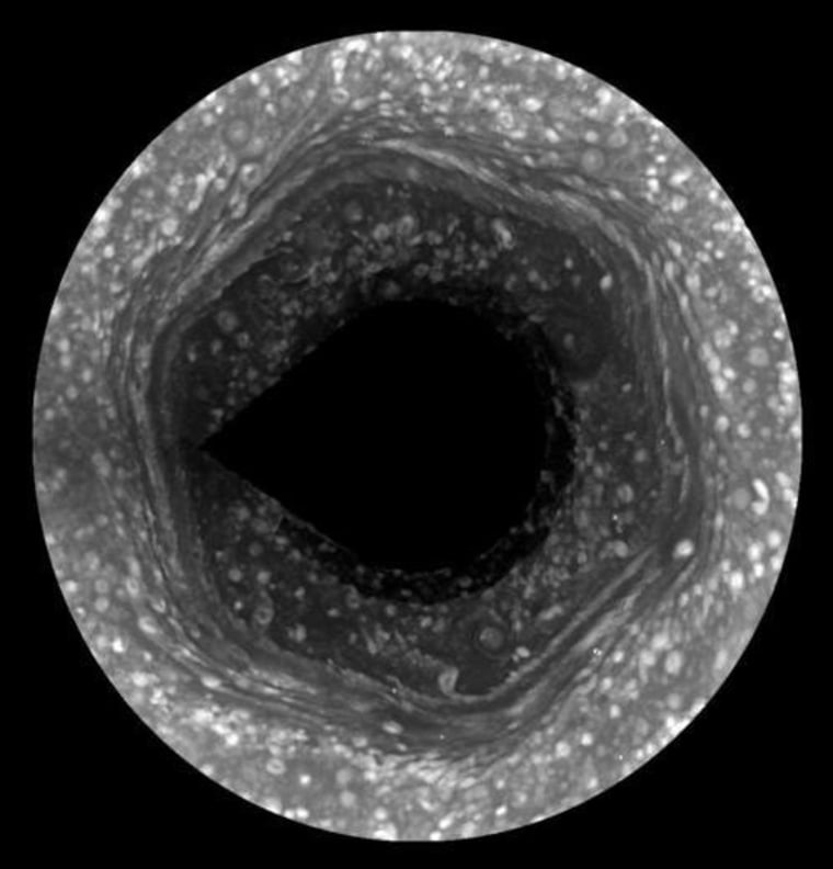 Image: Mysterious hexagon shape on Saturn